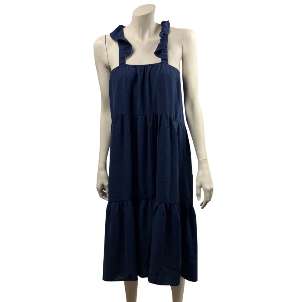 Vestique Blue Ruffle Strap Sundress